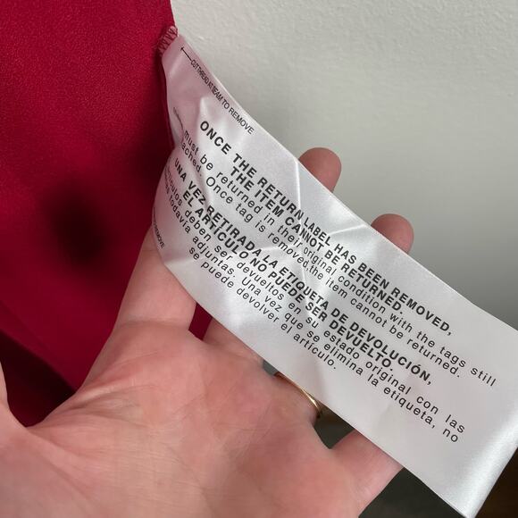 Dress the Population Sandra Gown Sz L Garnet Red Plunge Trumpet Wedding Evening - Picture 8 of 12